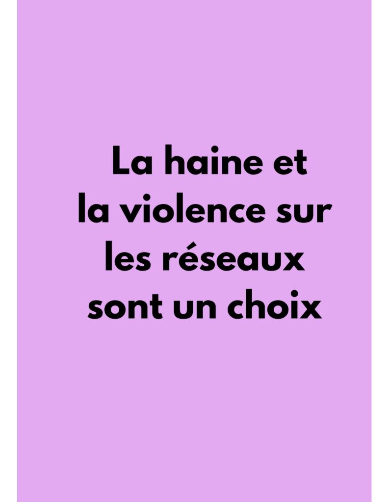 Couverture du zine La haine et la violence sur les réseaux sont un choix